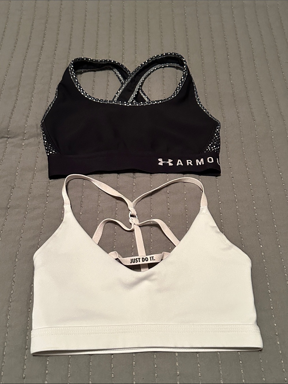 Under Armour Black & White Sports Bra Set